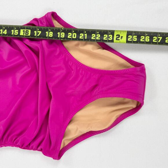 J Crew Womens Ruched Ruffle One Piece Swimsuit Size 8 Pink - Picture 13 of 14